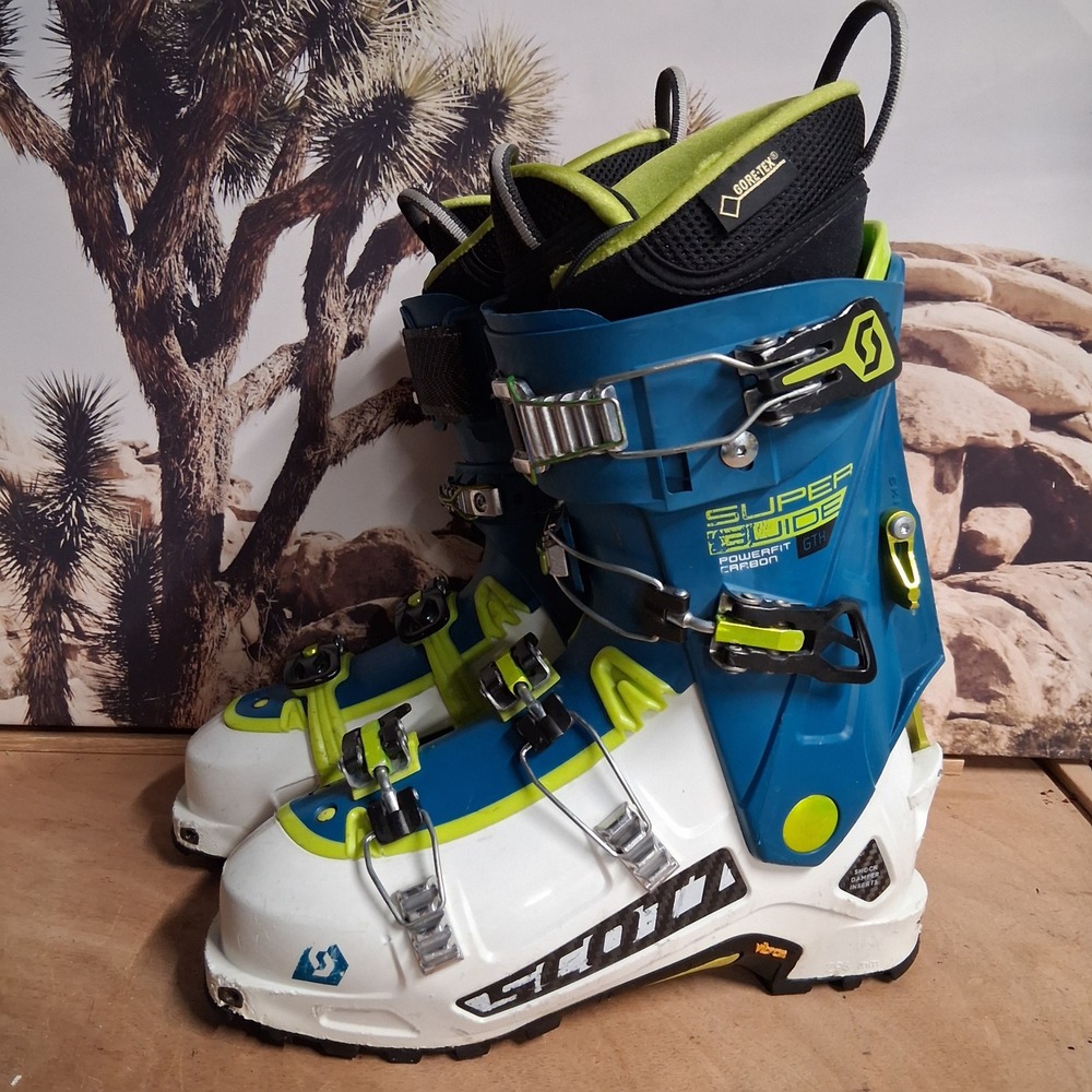 Scott Superguide Powerfit Carbon G1 Ski Boots Gore-Tex Vibram Blue White 26/26.5